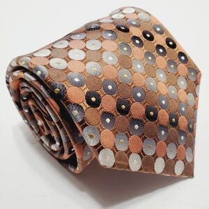 Roberto Villini Multicolor Geometric Stripe Men's Silk Neck Tie Jacquard